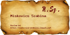 Miskovics Szabina névjegykártya